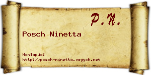 Posch Ninetta névjegykártya